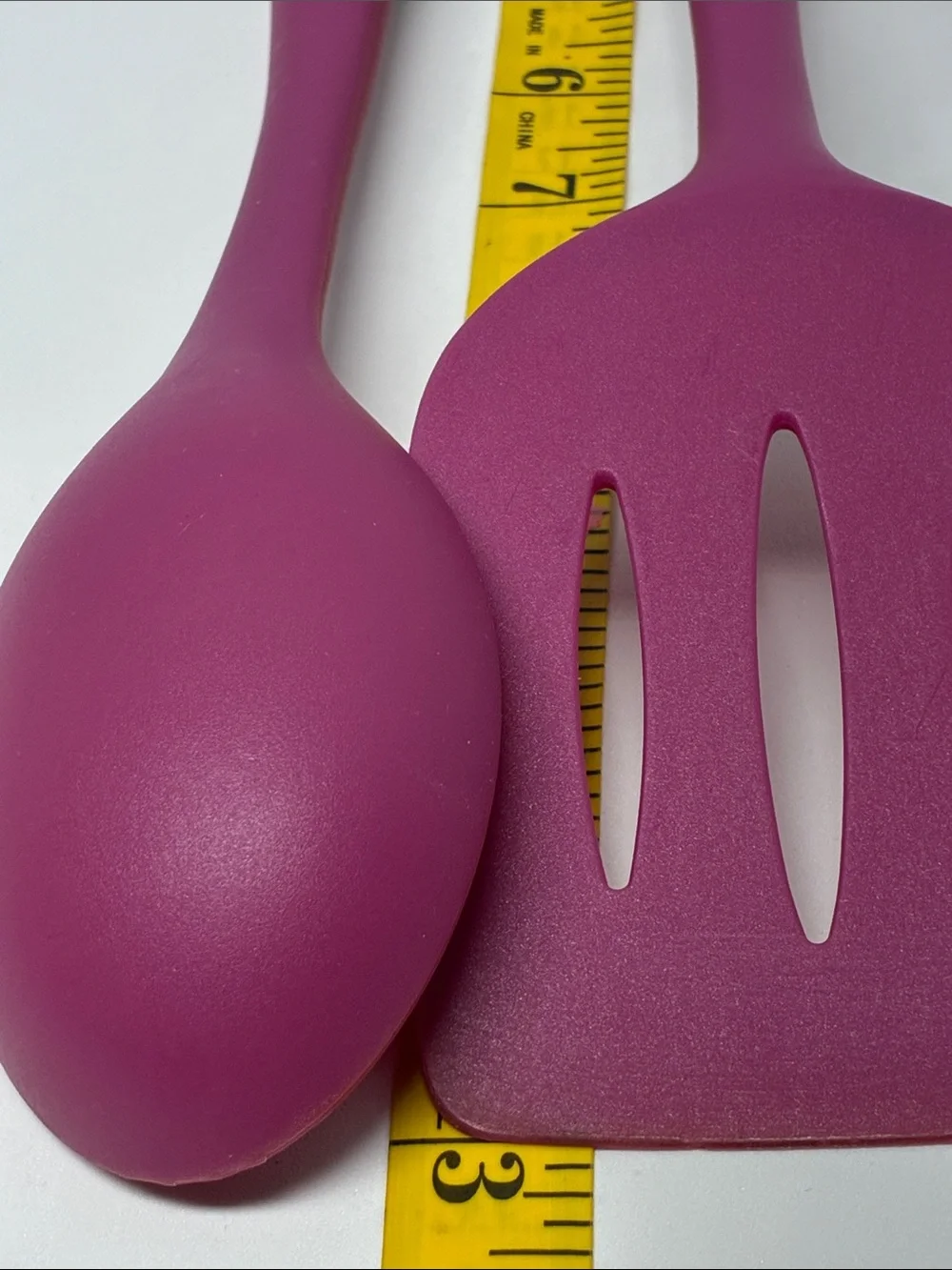 Silicone Cooking Spoon and Slotted Turner Set - Plum with Teal Accent